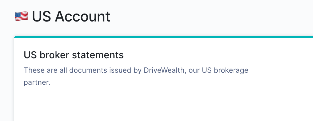 US Broker statement location screenshot