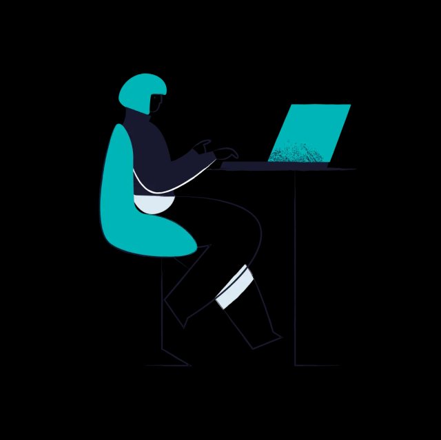 Office worker typing on a computer